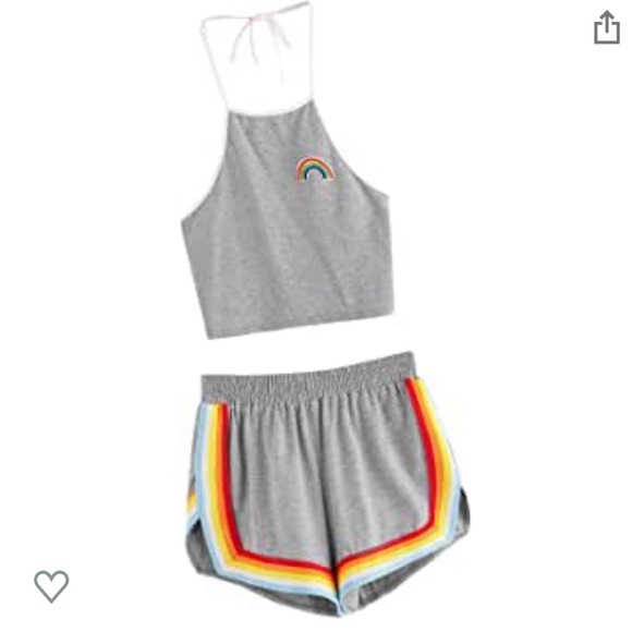 COPY - Women’s pride set crop top and shorts - Picture 1 of 4